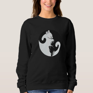 Yin Yang Peace Zen Cat Kitten Lover Interconnected Sweatshirt