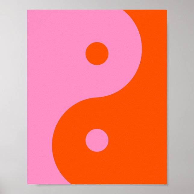 Yin Yang Pink And Orange Poster (Front)
