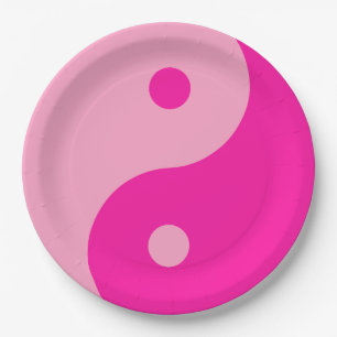 Yin Yang Pink Paper Plate