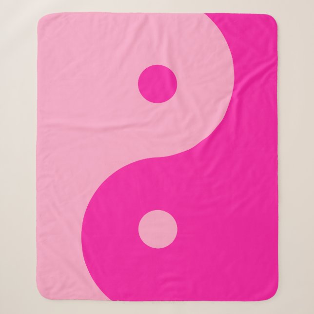 Yin Yang Pink Sherpa Blanket (Front)
