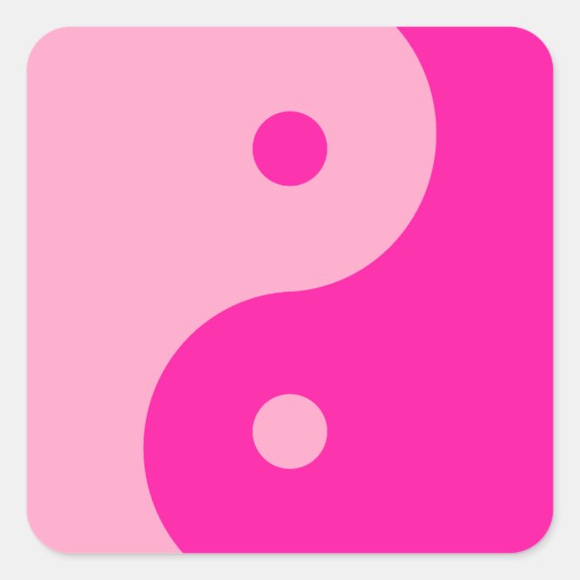 Yin Yang Pink Square Sticker (Front)