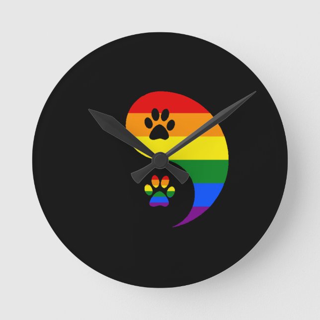 Yin-yang Pride Round Clock (Front)
