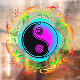 Yin Yang Psychedelic Rainbow Tattoo