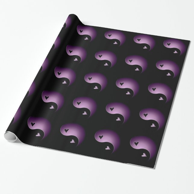 yin yang - purple wrapping paper (Unrolled)