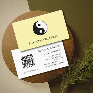 Yin Yang QR code Holistic Healer Wellness Business Card