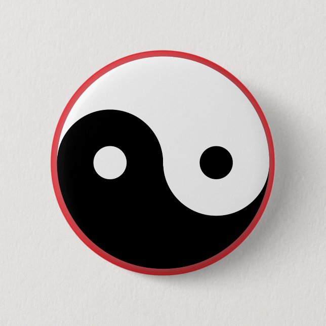 Yin Yang - Red background 6 Cm Round Badge (Front)