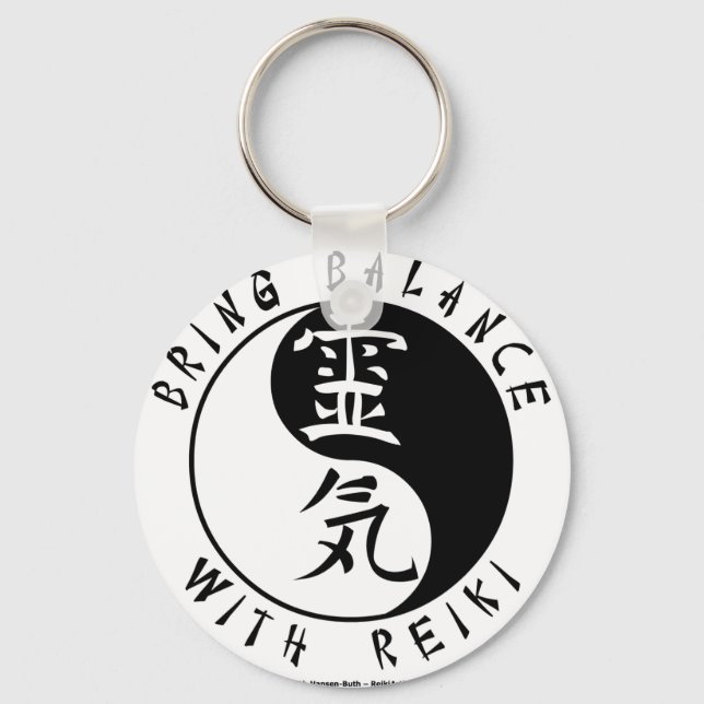 Yin Yang Reiki Kanji Key Ring (Front)