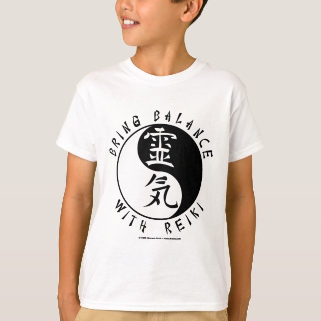 Yin Yang Reiki Kanji T-Shirt (Front)