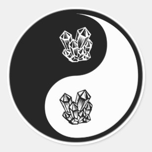 Yin Yang Rockhounding Classic Round Sticker
