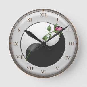 Yin Yang Rose clock