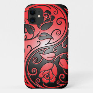 Yin Yang Roses, red and black Case-Mate iPhone Case