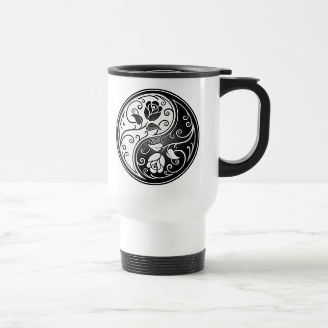 Yin Yang Roses Travel Mug (Right)