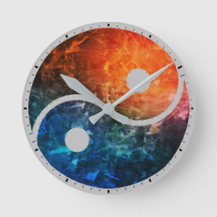 Yin Yang Round Clock