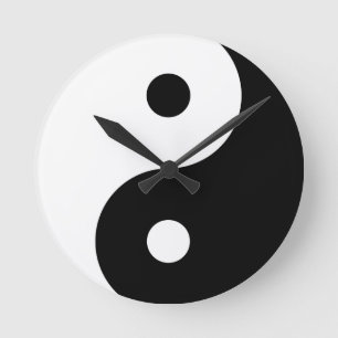 Yin Yang Round Clock