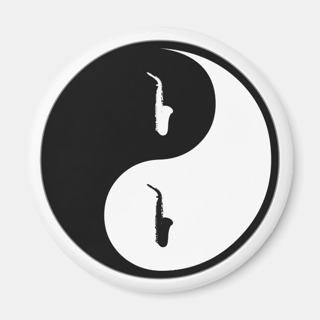 Yin Yang Saxophone Magnet (Front)