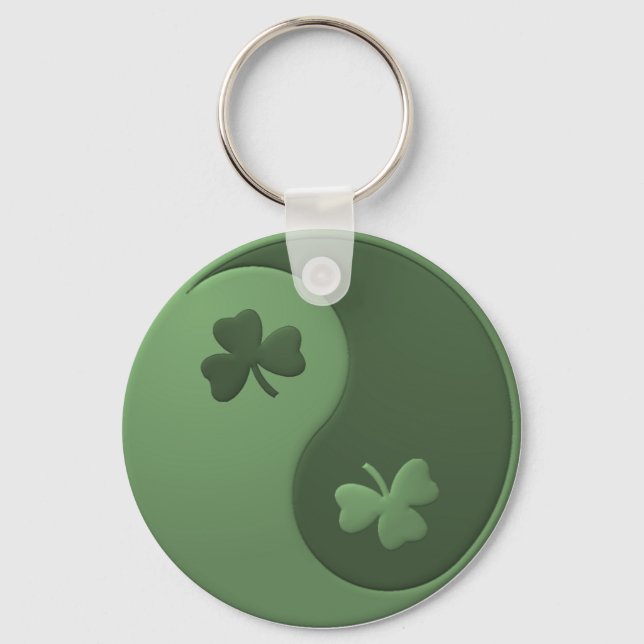 Yin Yang Shamrocks Key Ring (Front)