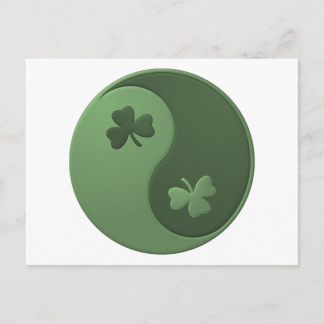 Yin Yang Shamrocks Postcard (Front)