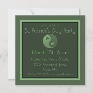 Yin Yang Shamrocks St. Patrick's Day Invitation