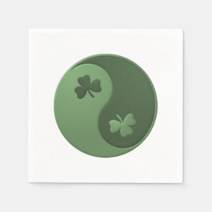 Yin Yang Shamrocks St. Patrick's Day Napkin