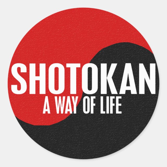 Yin Yang Shotokan 1 Classic Round Sticker (Front)