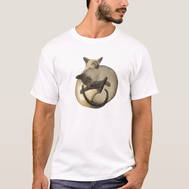 Yin Yang Siamese Cats T Shirt (Front)