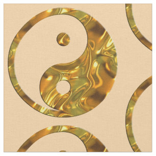 Yin & Yang Sign gold + your background Fabric