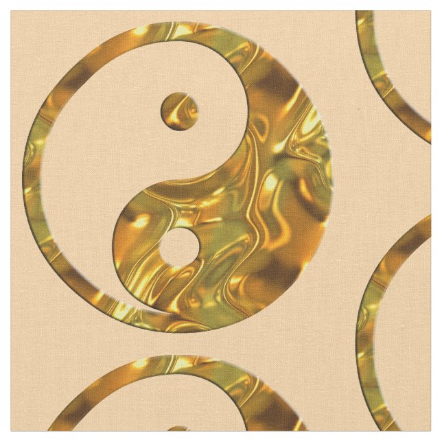 Yin & Yang Sign gold + your background Fabric (Close Up)