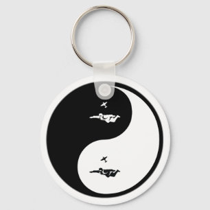 Yin Yang Skydiving Key Ring