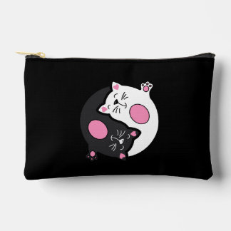 Yin Yang Sleeping Cats In Black And White  Accessory Pouch