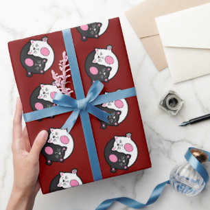 Yin Yang Sleeping Cats In Black And White  Wrapping Paper