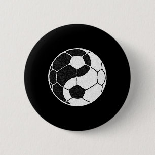 Yin Yang Soccer Graphic For Men Women Boys And Gir 6 Cm Round Badge