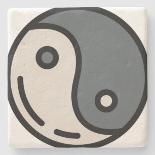 yin-yang stone coaster