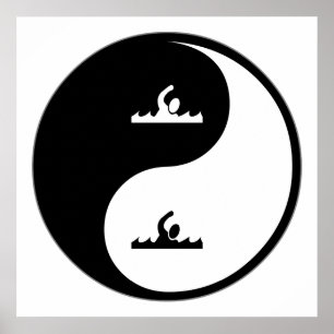 Yin Yang Swimming Poster