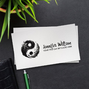 Yin Yang Symbol - Abstract ink flow Business Card