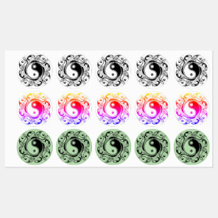 Yin & Yang Symbol Black and White Tattoo Style