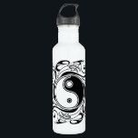 Yin & Yang Symbol Black and White Tattoo Style 710 Ml Water Bottle<br><div class="desc">Decorative Ying Yang Symbol Psychedelic Black and White Tattoo Style Art Design. Originally created with Hi Quality Vector Graphic Art Copyright BluedakArt TheChameleonArt.</div>