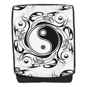 Yin & Yang Symbol Black and White Tattoo Style Backpack