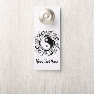 Yin & Yang Symbol Black and White Tattoo Style Door Hanger