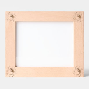 Yin & Yang Symbol Black and White Tattoo Style Etched Frames