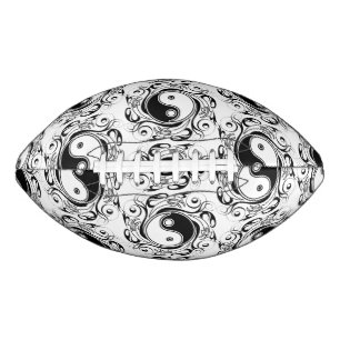 Yin & Yang Symbol Black and White Tattoo Style Football