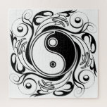 Yin & Yang Symbol Black and White Tattoo Style Jigsaw Puzzle<br><div class="desc">Decorative Ying Yang Symbol Psychedelic Black and White Tattoo Style Art Design. Originally created with Hi Quality Vector Graphic Art Copyright BluedakArt TheChameleonArt.</div>