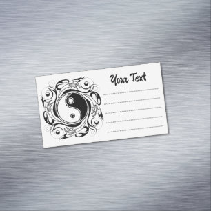 Yin & Yang Symbol Black and White Tattoo Style Magnetic Business Card