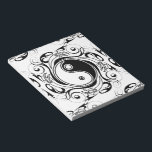 Yin & Yang Symbol Black and White Tattoo Style Notepad<br><div class="desc">Decorative Ying Yang Symbol Psychedelic Black and White Tattoo Style Art Design. Originally created with Hi Quality Vector Graphic Art Copyright BluedakArt TheChameleonArt.</div>