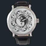 Yin & Yang Symbol Black and White Tattoo Style Watch<br><div class="desc">Decorative Ying Yang Symbol Psychedelic Black and White Tattoo Style Art Design. Originally created with Hi Quality Vector Graphic Art Copyright BluedakArt TheChameleonArt.</div>