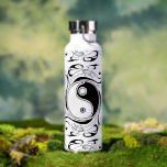 Yin & Yang Symbol Black and White Tattoo Style Water Bottle<br><div class="desc">Decorative Ying Yang Symbol Psychedelic Black and White Tattoo Style Art Design. Originally created with Hi Quality Vector Graphic Art Copyright BluedakArt TheChameleonArt.</div>