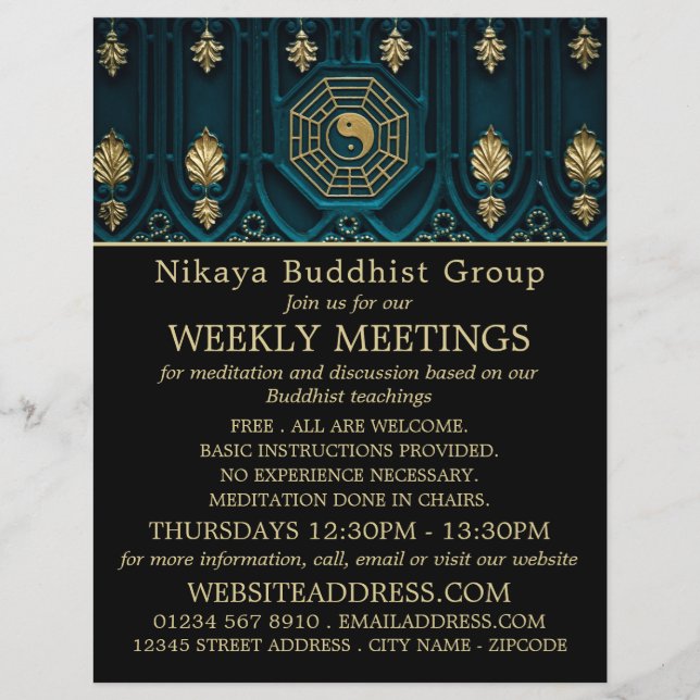 Yin & Yang Symbol, Buddhist Group Advertising Flyer (Front)