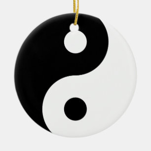 Yin Yang Symbol Ceramic Tree Decoration