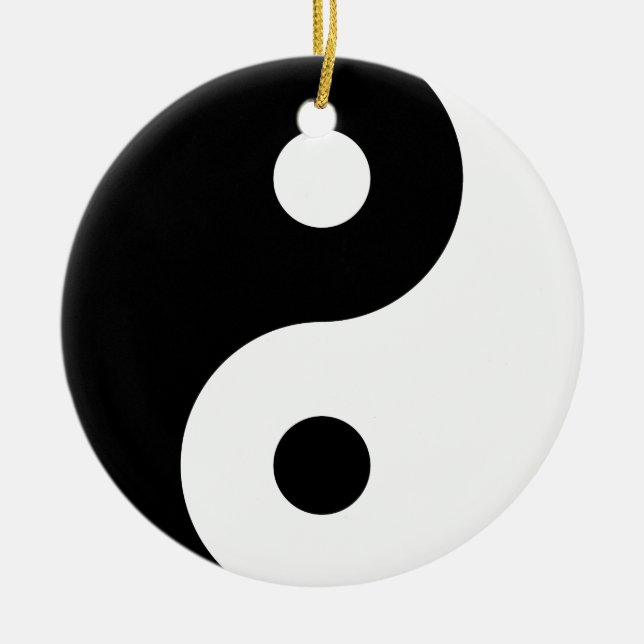 Yin Yang Symbol Ceramic Tree Decoration (Front)