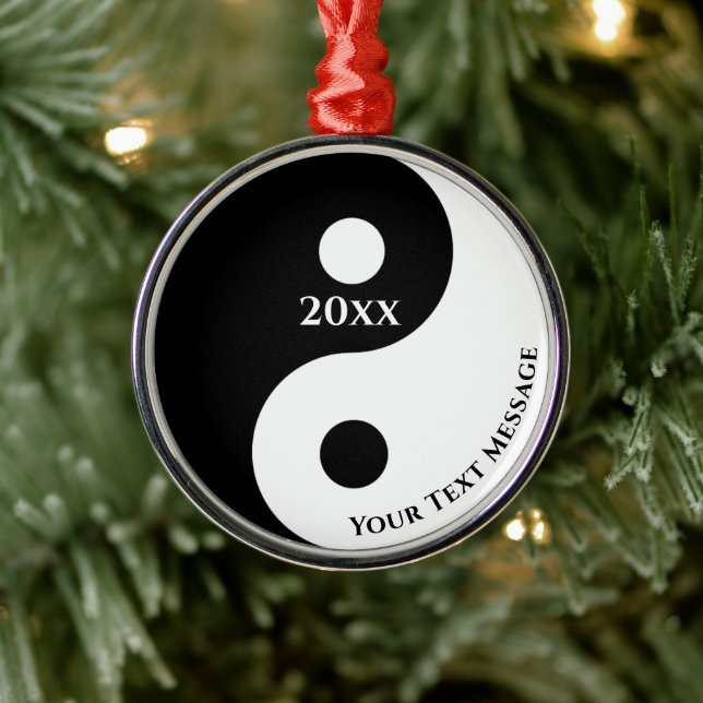 Yin Yang Symbol Christmas Metal Tree Decoration (Tree)