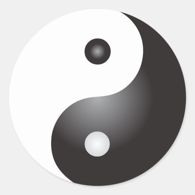 Yin Yang Symbol: Classic Round Sticker (Front)
